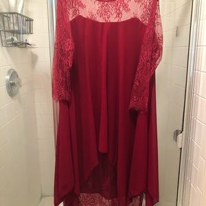 Deep red hi/low dress